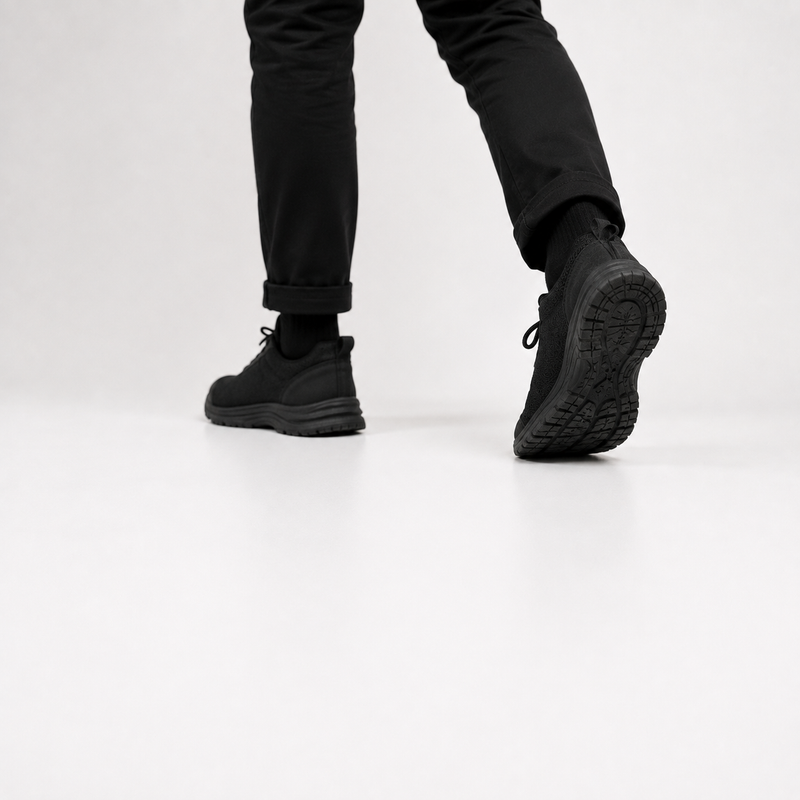 Schuhe an. Los.